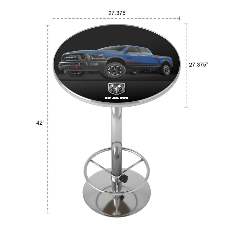 RAM Truck Blue Bar Table with Footrest