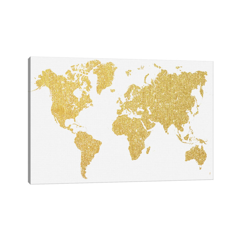 Carte dorée - giclée sur toile tendue avec châssis, H 12 po x l 18 po