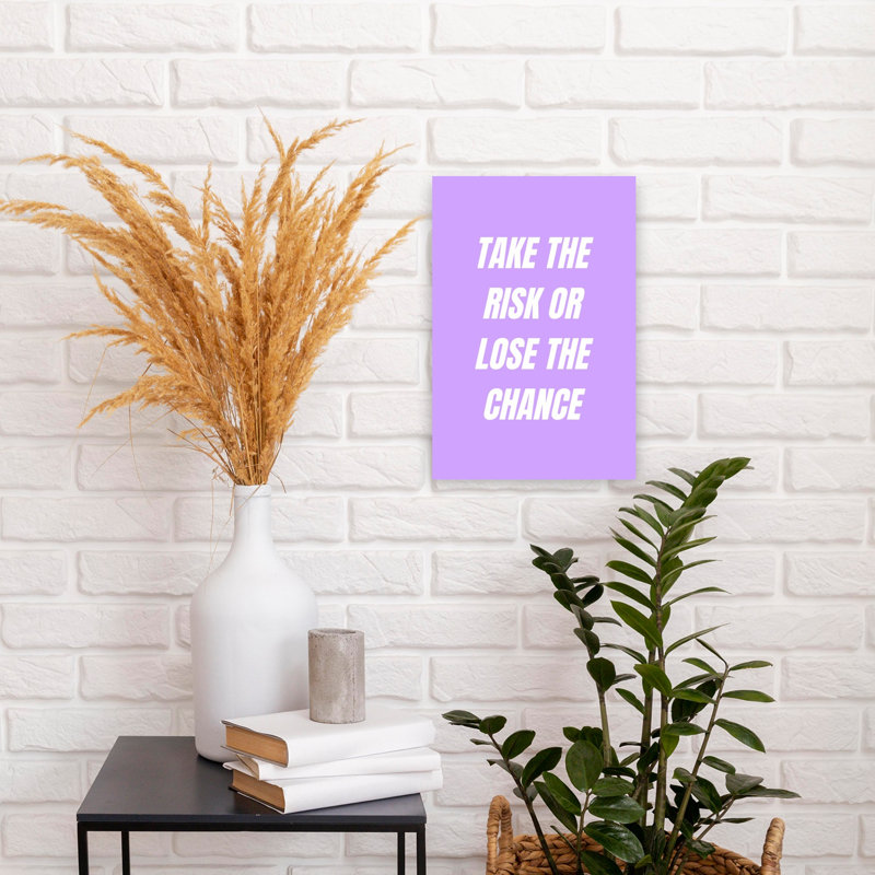 «Take The Ris Quote», impression d'art moderne minimaliste abstrait lavande, 18" H x 12" W