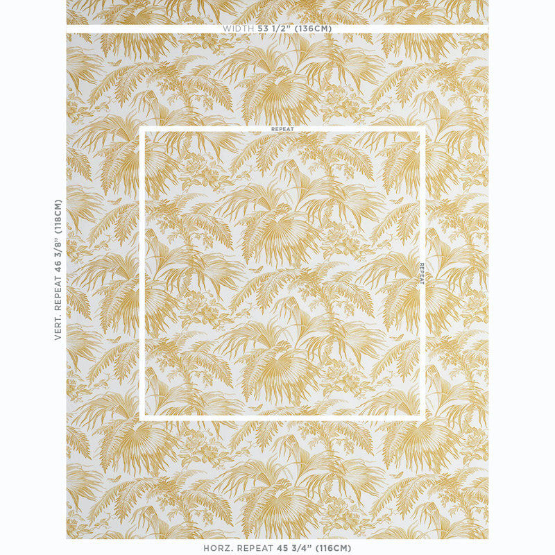 Tissu 100% coton Toile Tropique, Doré