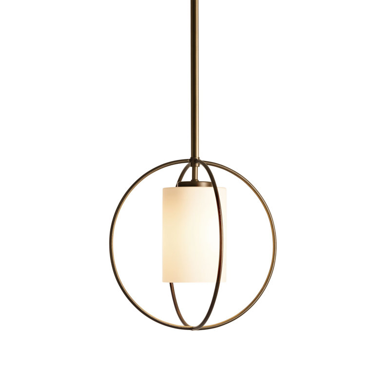 Interlude 1 - Light Unique/Statement Globe Pendant, Seeded Clear, Bronze