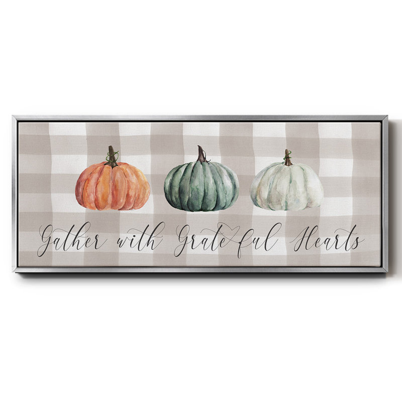 «Gather With Grateful Hearts», toile encadrée, H 24 po x l 60 po