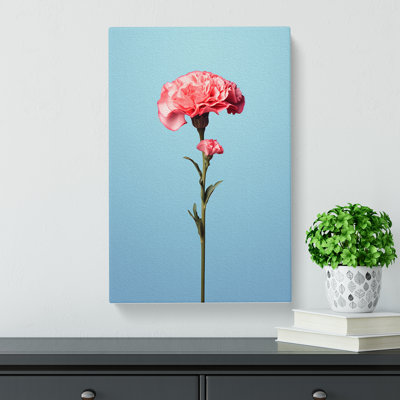 Carnation Flower Minimalism No.2 - Wrapped Canvas