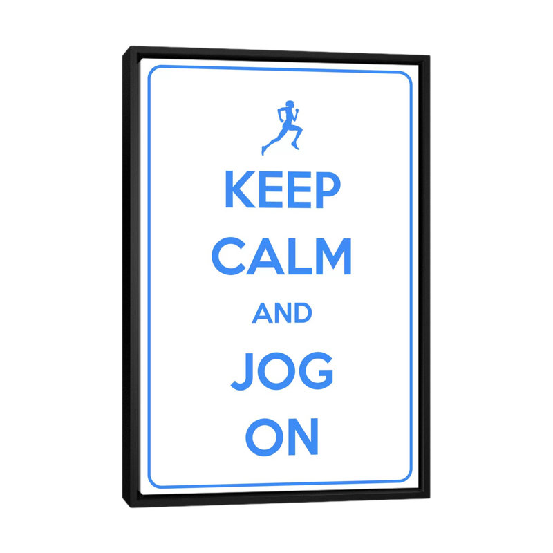 Garder calme et jog sur toile, impression sur toile, H 26 po x l 18 po x P 1,5 po, Toile avec cadre noir, Pas de tapis
