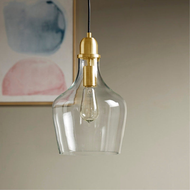 Luminaire suspendu en forme de cloche Auburn, Clair