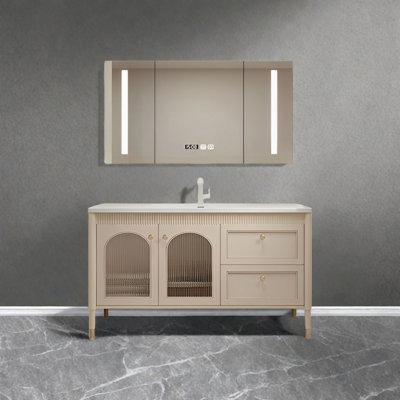 Armoire de salle de bain simple et moderne du sol au plafond