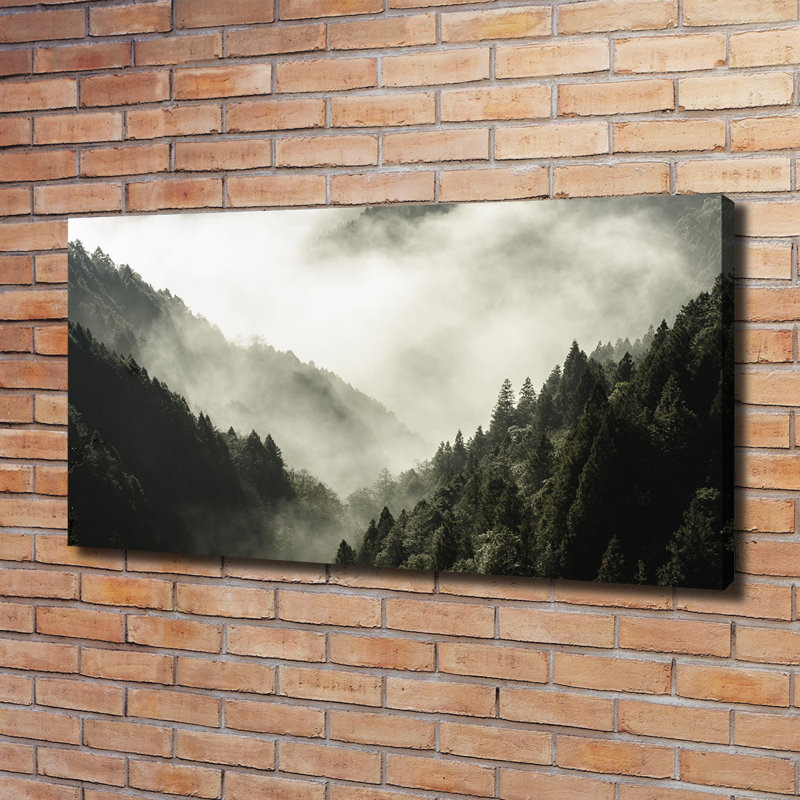 Fog Over The Forest - No Frame Print on Canvas