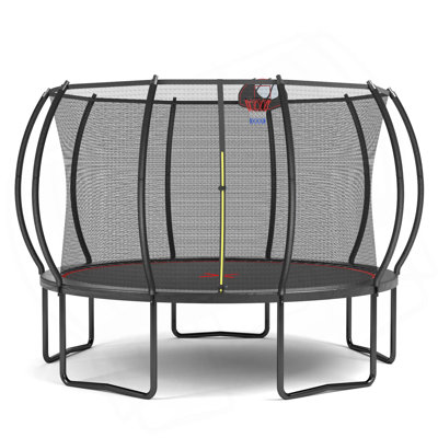 12FT Trampoline Pumpkin- Black Red