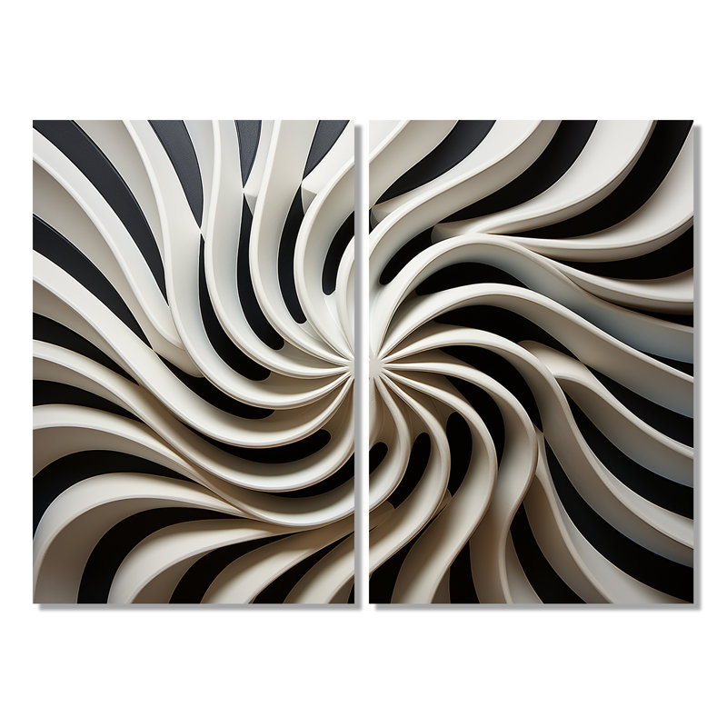 Art mural moderne noir et blanc I, 36" H x 48" W, Wrapped Canvas, Does Not Apply