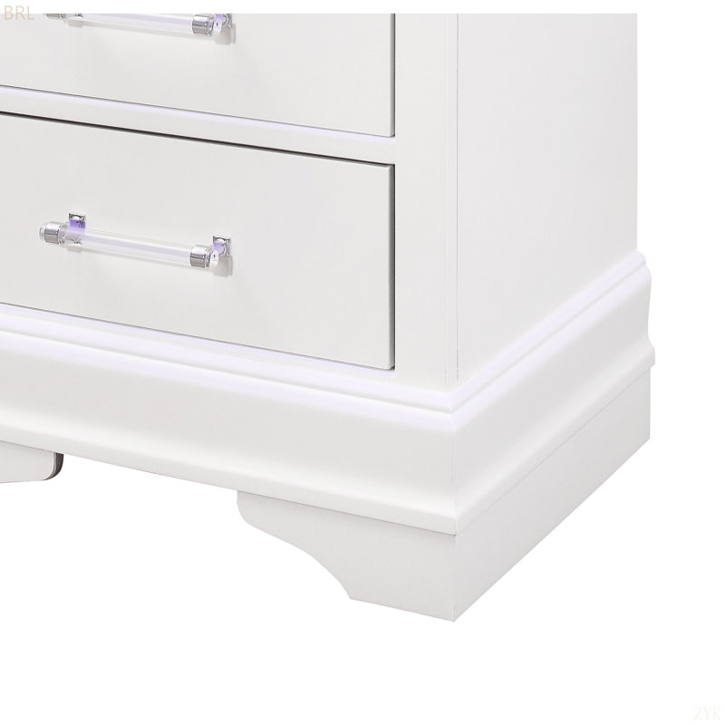 Table de chevet avec DEL, Blanc