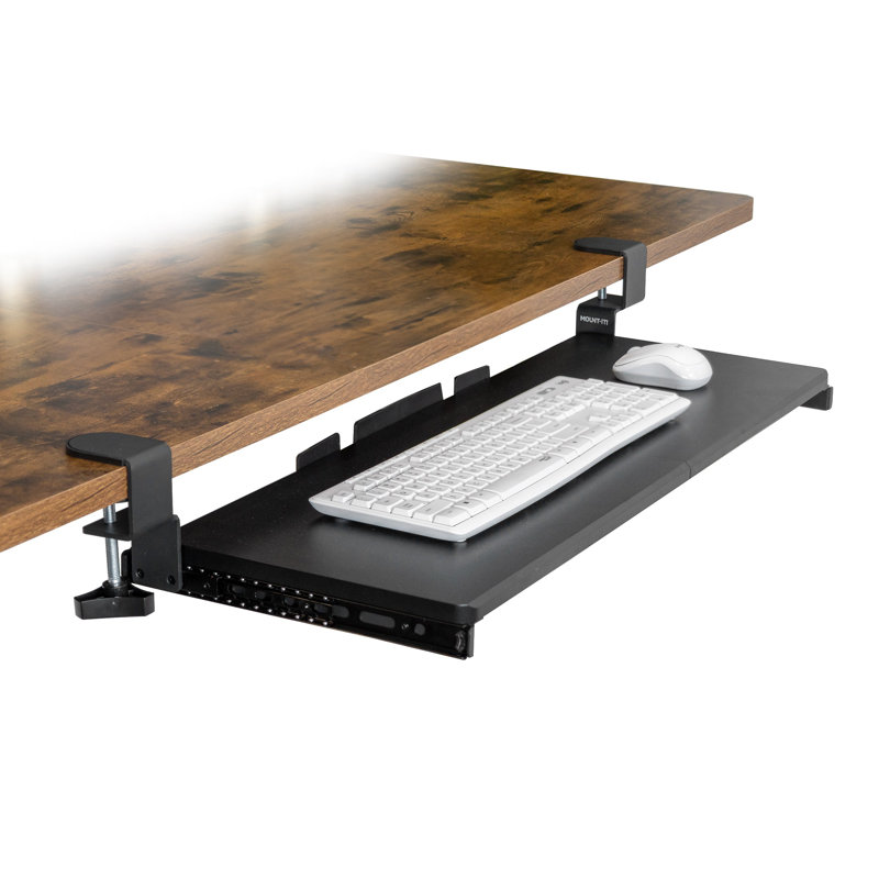 Clamp-on Keyboard Tray 30 x 11 inches, 6.3" H x 35.5" W x 11" D
