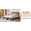 Structure de lit plateforme en bois avec tête de lit à DEL avec rangement et 2 ports USB-1104165180-1104165176