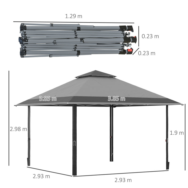 Ayveri 3.9m x 3.9m Metal Pup-Up Gazebo