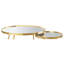 Table basse gigogne ronde Lymon en 2 pièces avec plateau miroir et finition dorée, idéale pour les espaces de vie modernes et élégants.