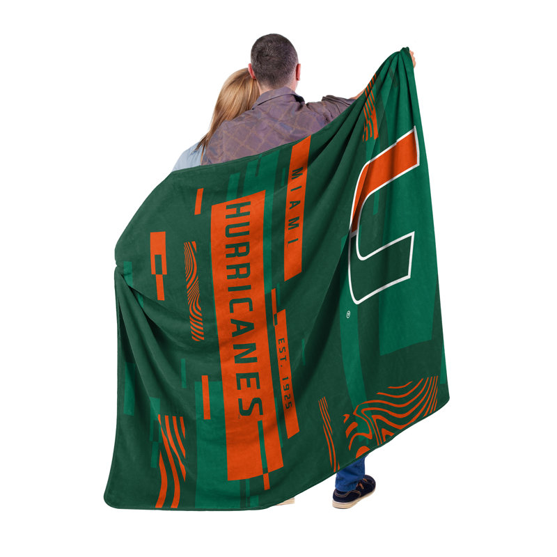 Throw Blanket, Green/Orange, Miami Hurricanes
