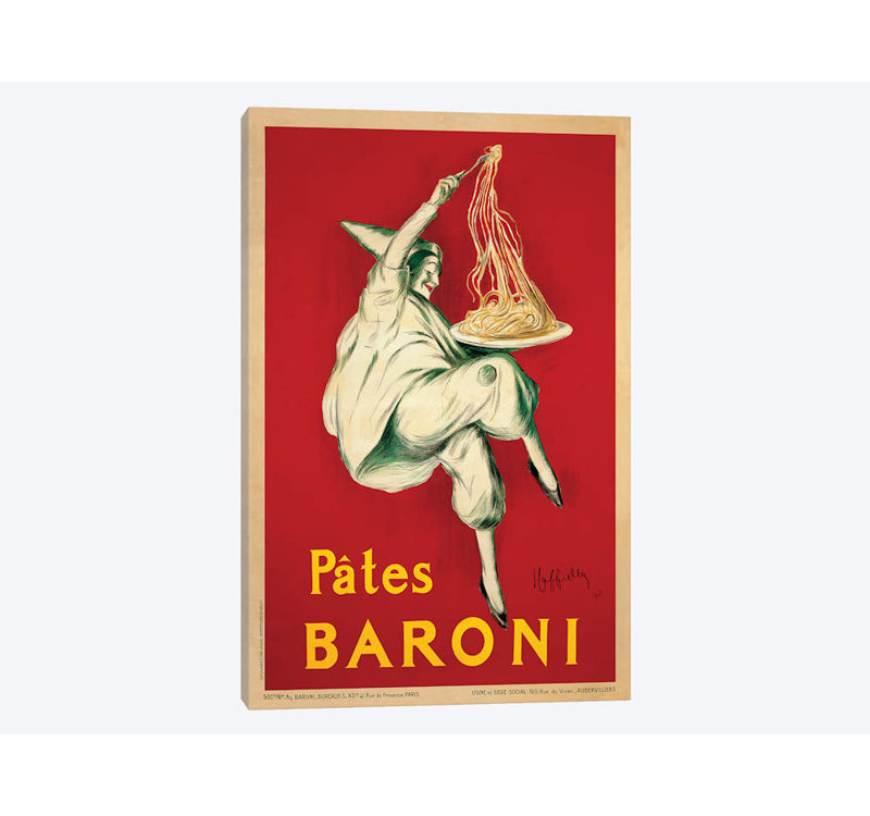 « assiettes baroni, 1921 » par leonetto, cappiello affiche, impression sur toile, H 24 po x l 16 po x P 1 po, Blanc
