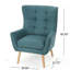 Fauteuil à oreilles en polyester capitonné Buchholz-626036765
