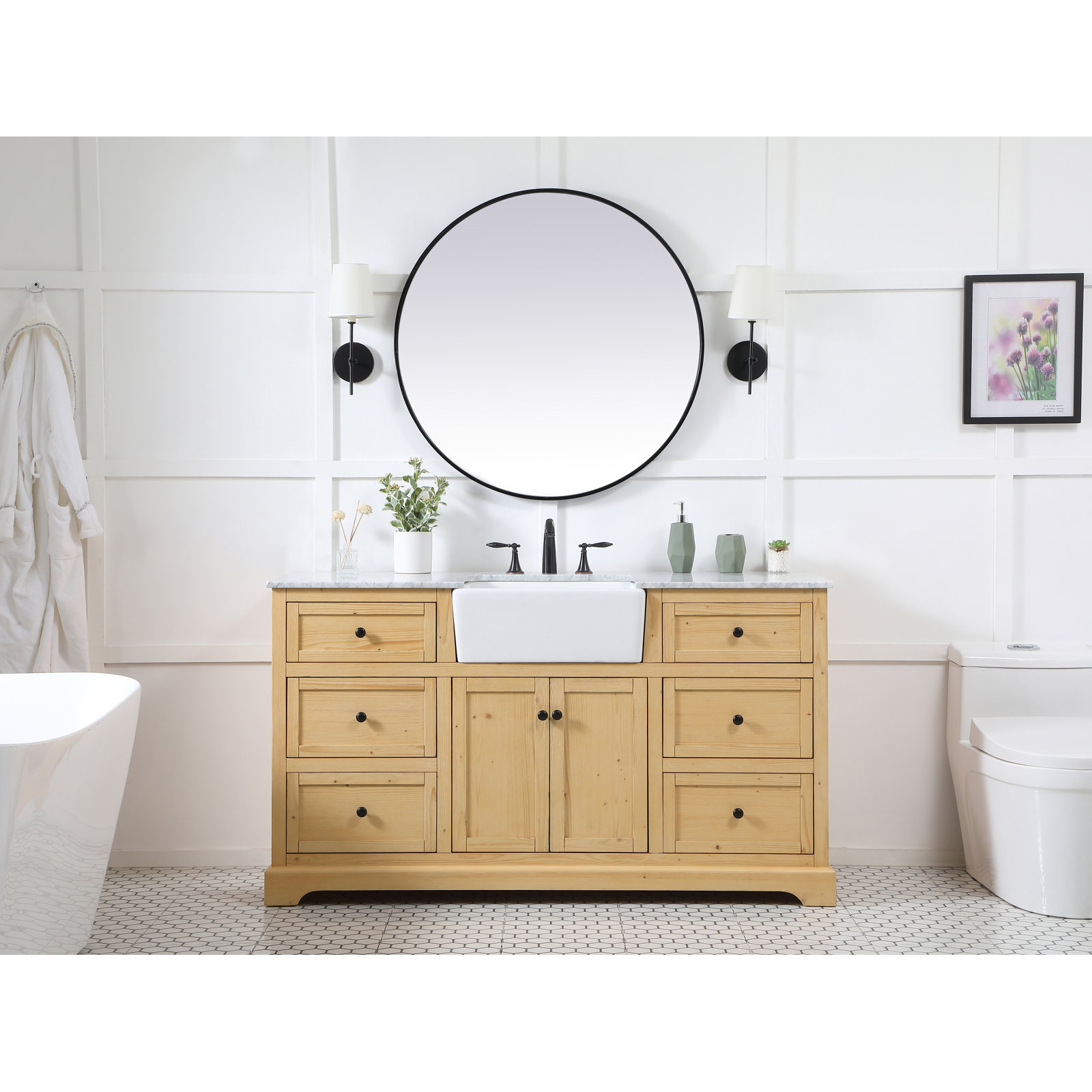 Pardue 60'' Single Bathroom Vanity, Light Brown