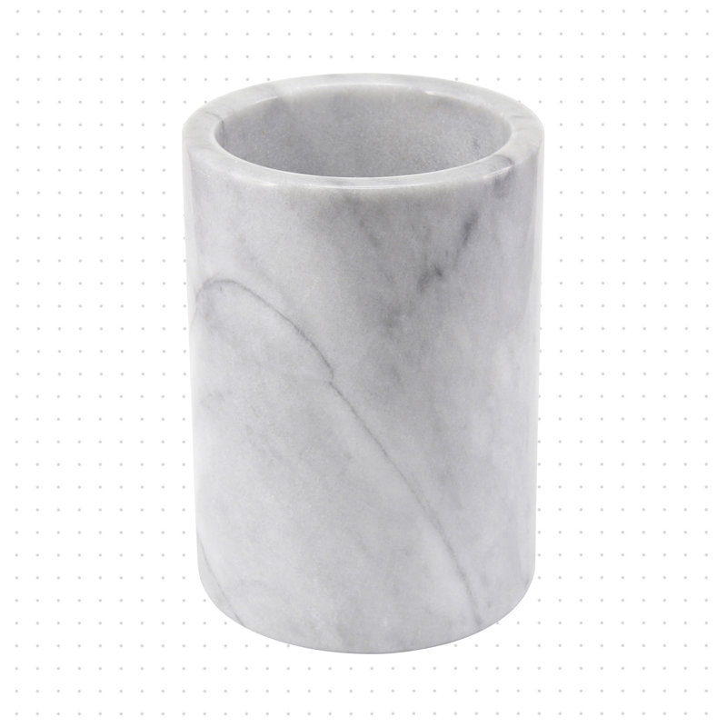 Porte-ustensiles de cuisine en marbre naturel, Blanc
