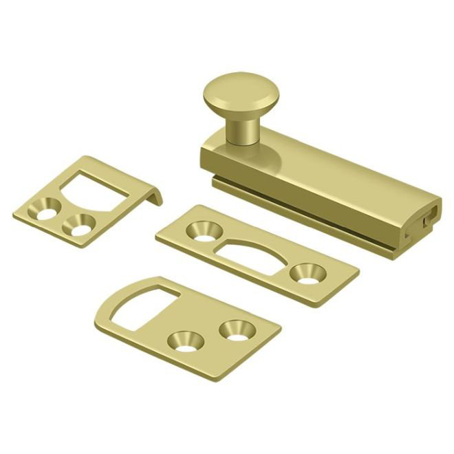 Boulon de surface 2 po Deltana 2SBCS3, vis dissimulée, HD en laiton poli, Laiton poli, H 1,9375 po x l 2 po x P 1,5625 po