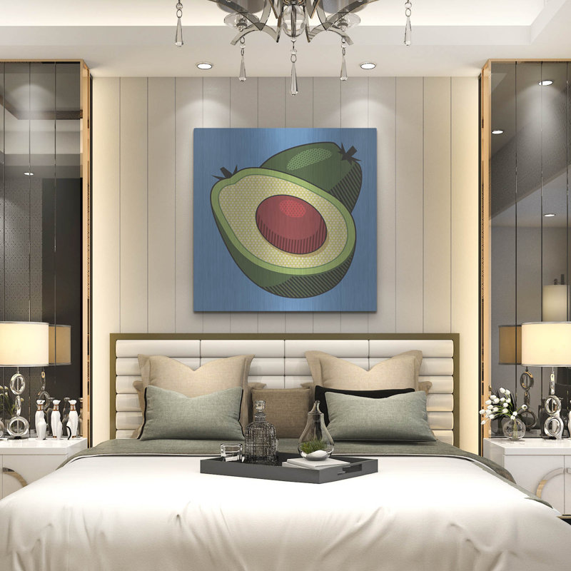 «Avocado On Blue» par Ron Magnes, H 36 po x l 36 po