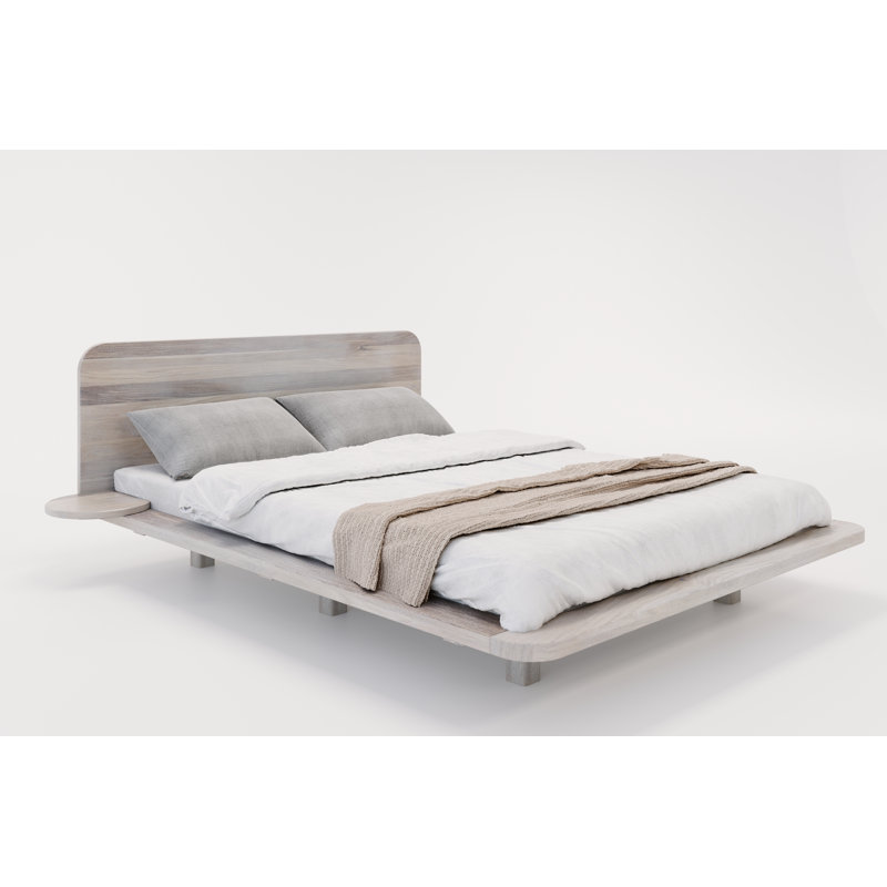 Iyanna Solid Wood Bed, Bleached Oil, Small Double (120 x 200 cm)