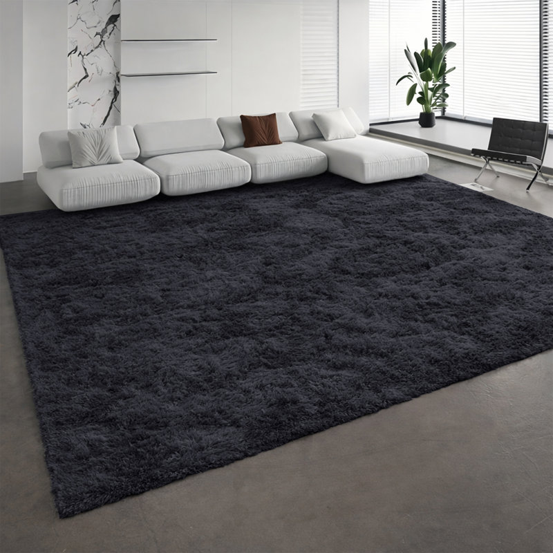 Solid Colour Shag Area Rug, Rectangle 200 x 290 cm