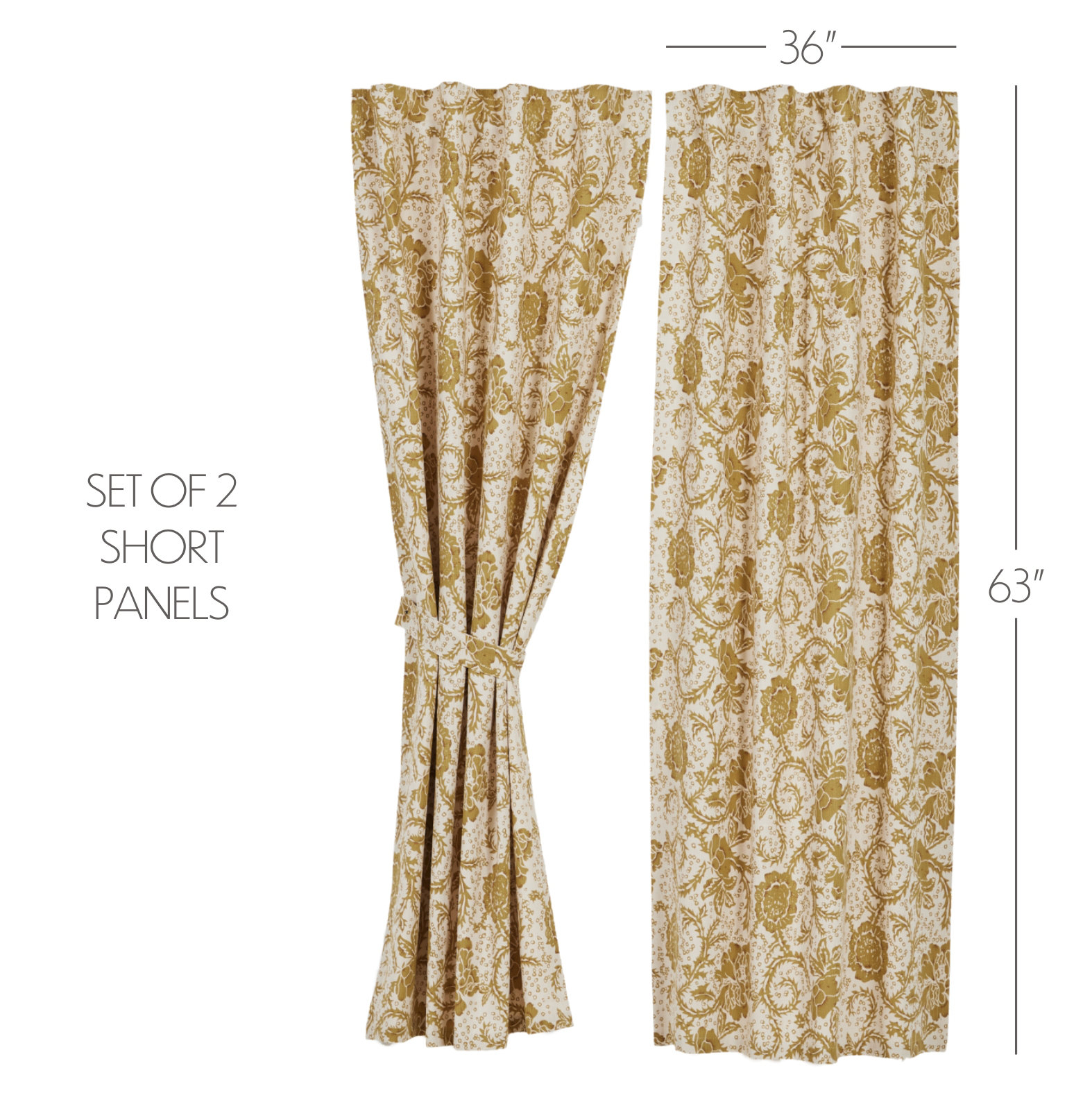 Room Darkening 100% Cotton Curtain, 36" W x 63" L