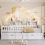 Lit plateforme en bois pleine grandeur avec DEL, tablettes de rangement, tiroirs et garde-corps - Lit peu encombrant pour enfants et adultes-1311503033