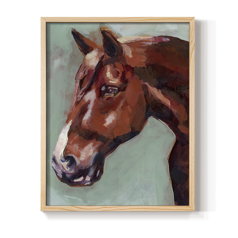 Paint by Number Horse I Framed Print - Solid Wood, 15" H x 12" W