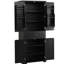 Armoire de rangement haute pour salle de bain - Armoire pratique avec tablettes réglables et finition noire-2012853165