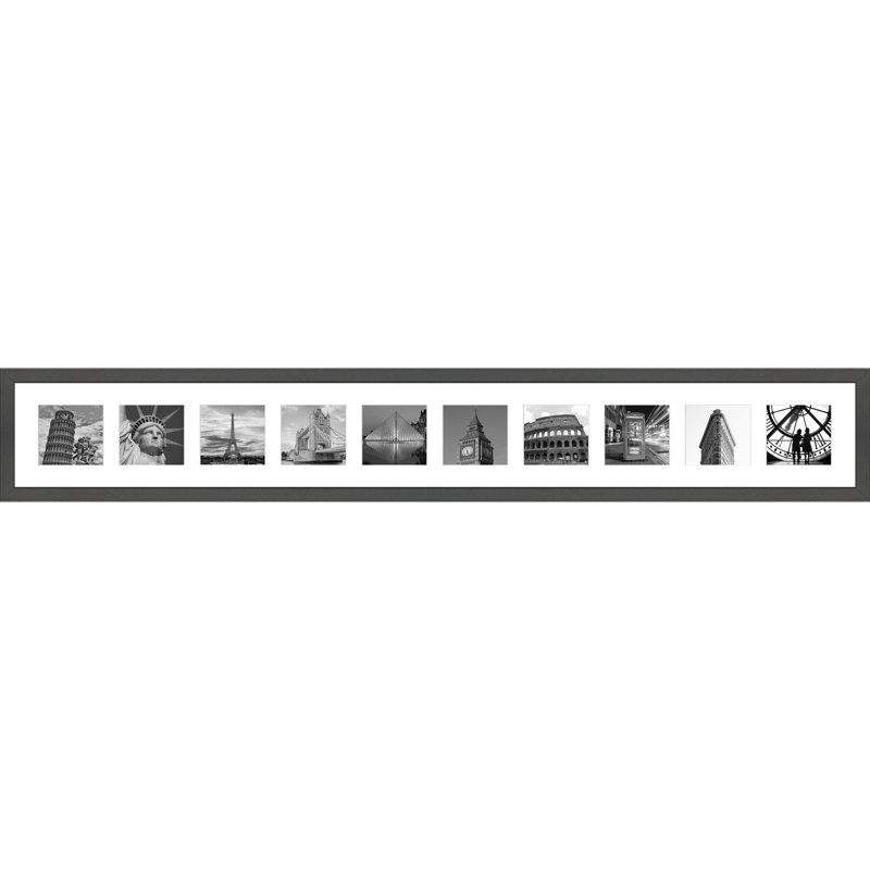 Kyllikki Wood Picture Frame with Mat, Dark Grey