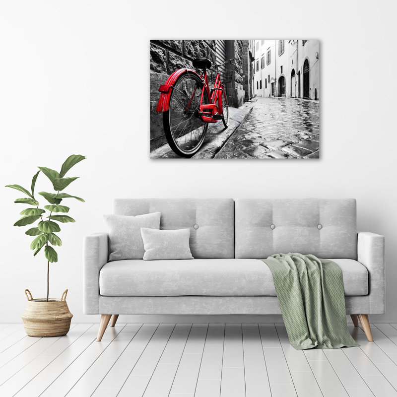 Red Bicycle - Wrapped Canvas Print