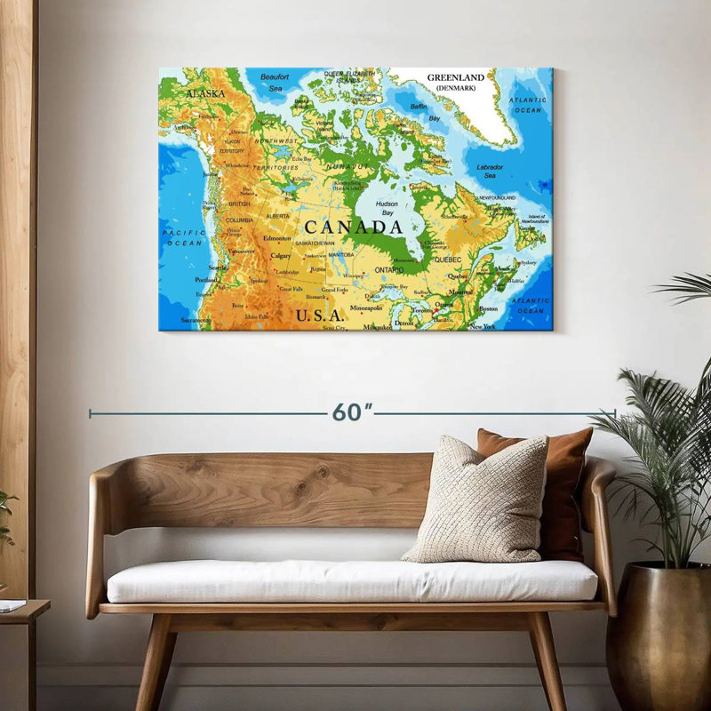 Carte du Canada Aliaz, H 30 po x l 45 po