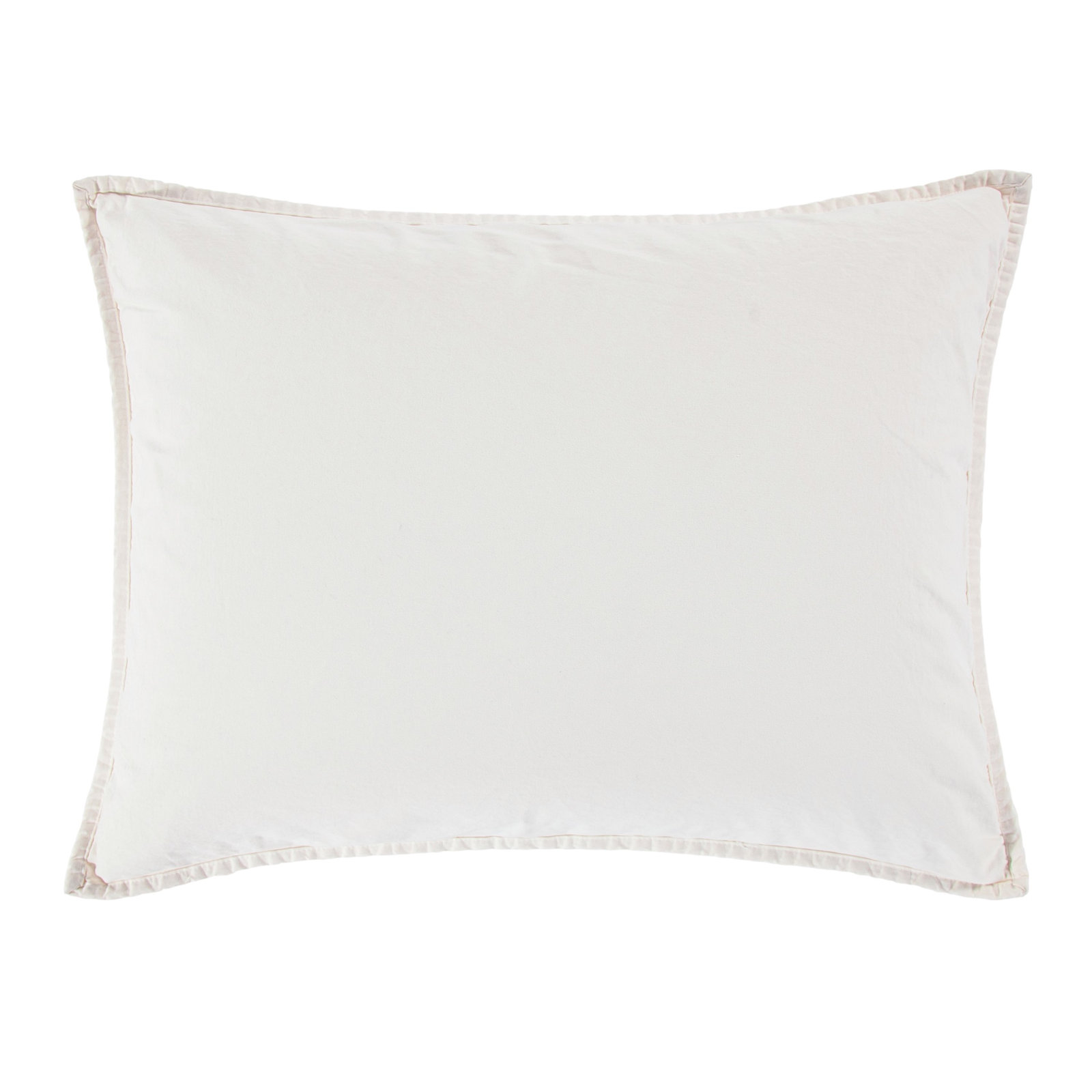  Stonewashed Cotton Canvas Solid Color Timeless Basic Rustic Chic Pillow Sham, Natural, King