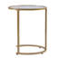 Ensemble de deux tables gigognes rondes en acier et verre doré de 23 po