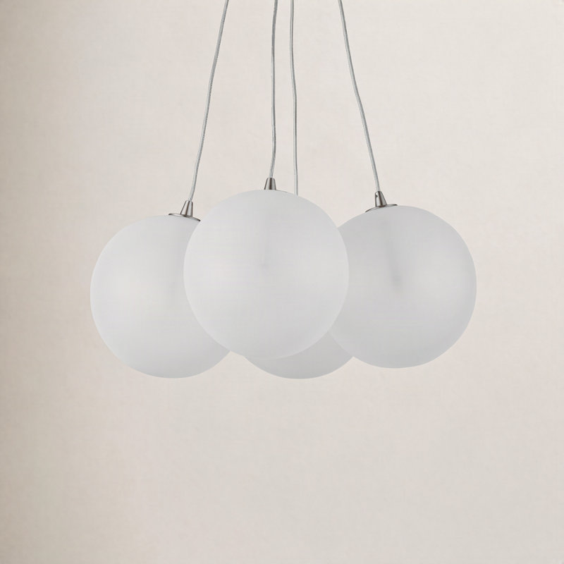 Luminaire suspendu 4 lumières Celica, Nickel satiné