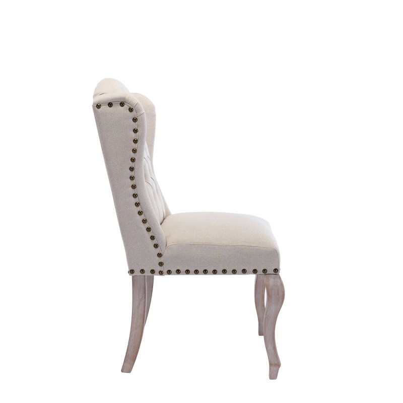 One Allium Way® Jolynn Mid Century Tufted Solid Wood Parsons Chair