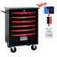 Chariot à outils à 6 tiroirs avec roulettes - Rangement maniable noir et rouge pour garage, atelier et entrepôt-301898822