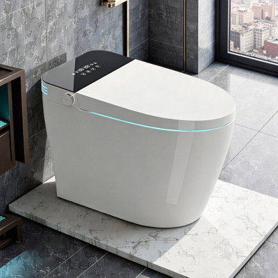 Toilette intelligente une pièce avec chasse d'eau, siège chauffant et télécommande Smart