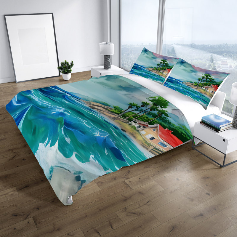 Polyester Abstract Duvet Cover, King Duvet Cover + 2 King Shams