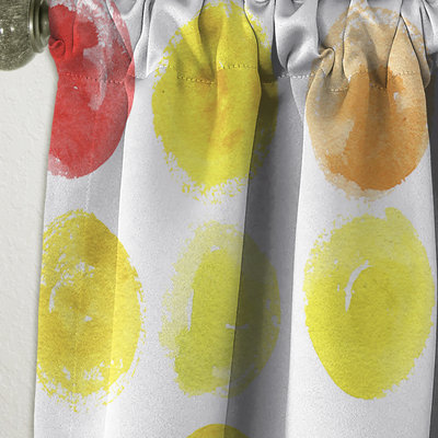 Motif avec taches aquarelles jaunes - Rideau simple occultant moderne abstrait