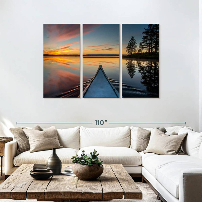 Senne Canoeing At Sunset, 48" H x 74" W