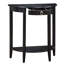 Console noire demi-lune pour plus de rangement et de style, idéal pour organiser votre espace