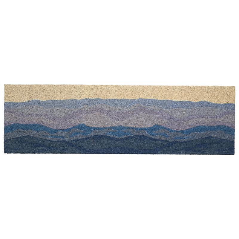 Paillasson Teshika Shades of Dawn, Shades of Sea - Blue Multi, 18" x 60" - Non Slip