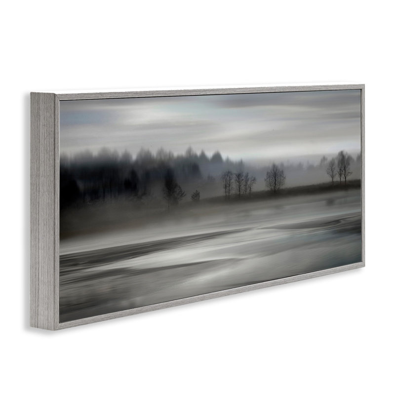 «Gray Nature Landscape» encadré sur bois par Madeline Clark, Estampe numérique Farmhouse, H 10 po x l 24 po x P 1,5 po