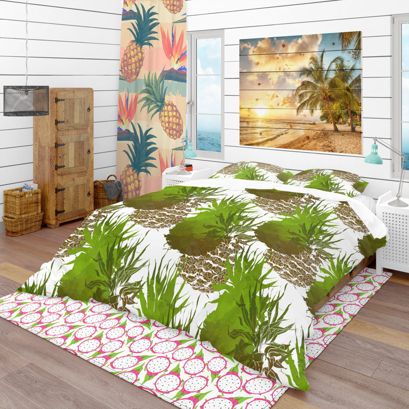 Ensemble de housse de couette tropical, Housse de couette très grand + 2 taies décoratives