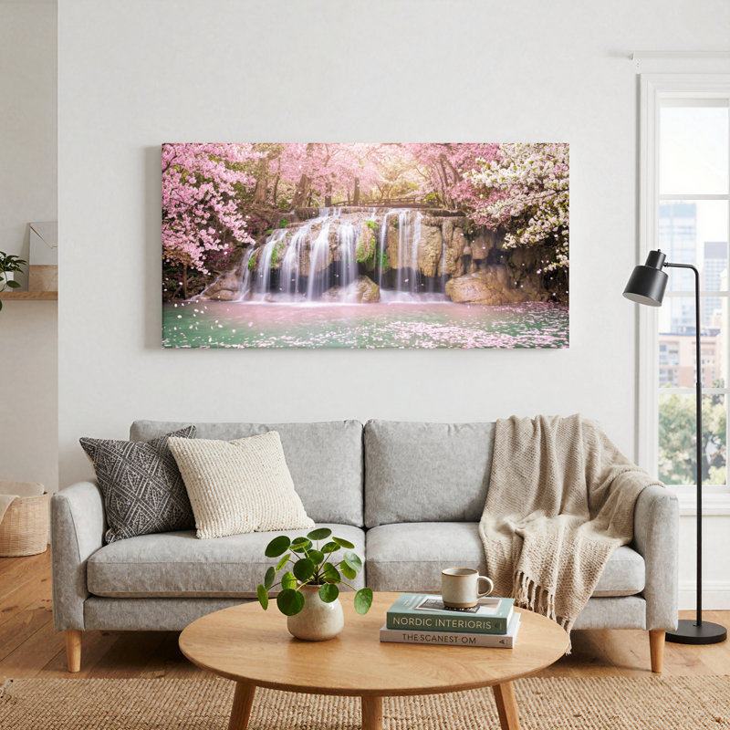 Ensemble de 1 tableau sur toile Fleurs de cerisier, L 48 po x H 24 po, Wrapped Canvas