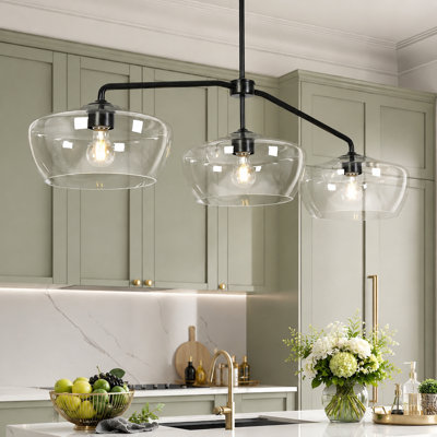 3-Light 47.2” Dimmable Modern Kitchen Island Linear Pendant