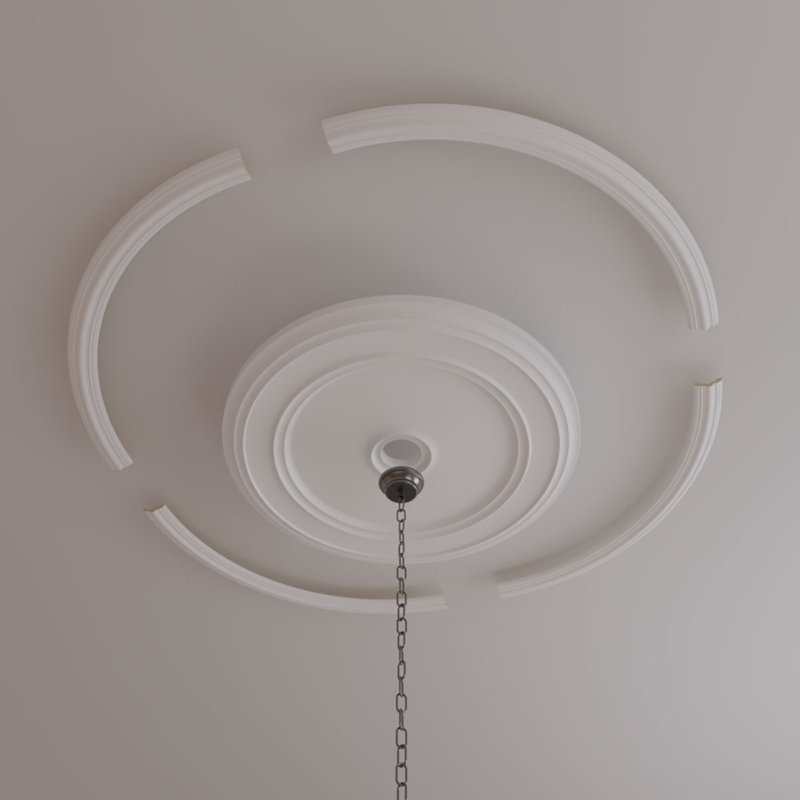 Ensemble d'anneaux de plafond traditionnel, H 64,5 po x l 64,5 po, Paquet de 4 (forme un cercle complet)